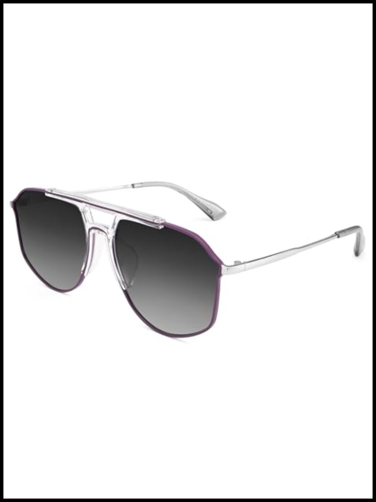 Polarized Aviator Sunglasses Oversized Metal Trendy Flat Top Uv400